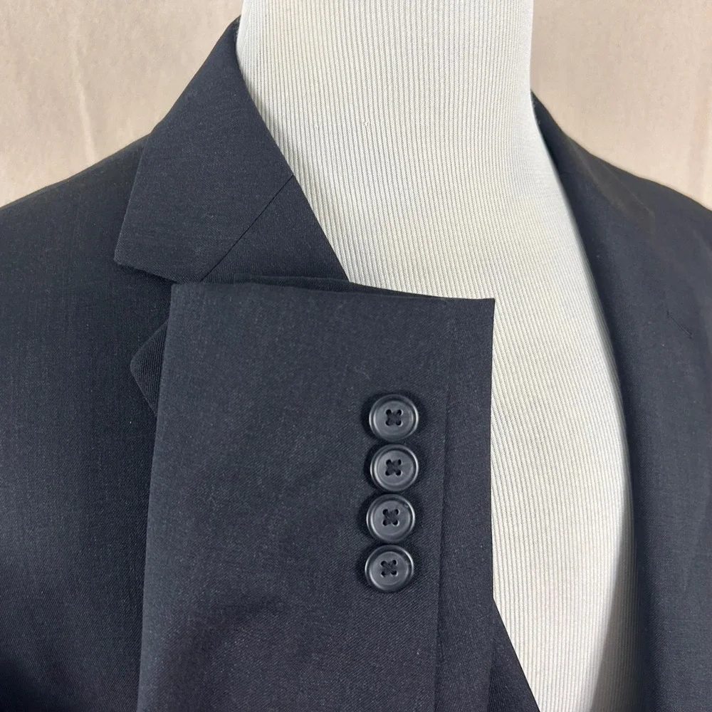 Joseph & Feiss 50L Sport Coat 100% Wool Charcoal Gray Two Button Lined Vented